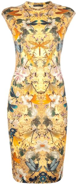 Alexander McQueen Floral Print Dress - Lyst