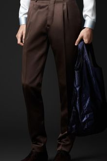 Burberry Prorsum Slim Fit Bonded Satin Trousers - Lyst