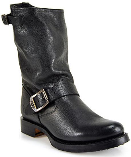 Frye Veronica Short Leather Boot in Black | Lyst