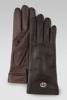 Gucci Icon Leather Gloves - Lyst