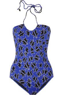 Miu Miu Printed Halterneck Swimsuit - Lyst