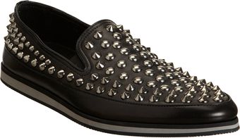 Prada Studded Slipon - Lyst