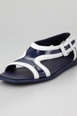 Prada Runway Leather Contrast Sandal