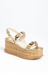 Prada Two Strap Wedge Sandal