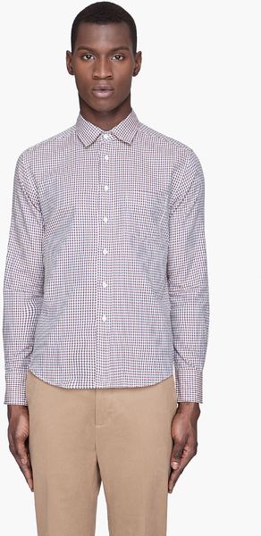 Rag & Bone Red and Navy Yokohama Shirt - Lyst