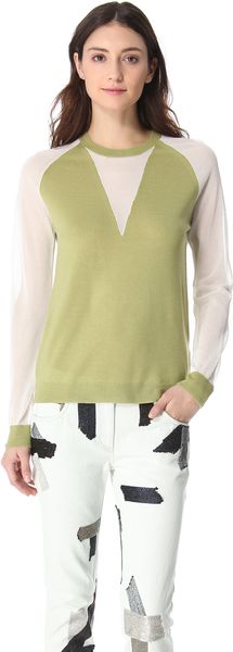3.1 Phillip Lim Sheer Sleeve Sweater - Lyst