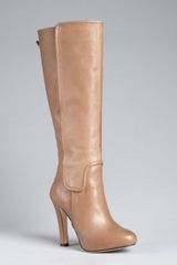 Diane Von Furstenberg Leather Welted Seamed Platform Crystal Tall Boots
