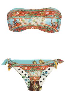Dolce & Gabbana Reversible Printed Bandeau Bikini - Lyst