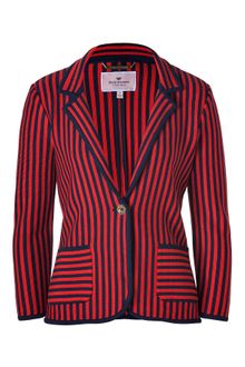 Juicy Couture Sirenroyal Navy Wool Nautical Knit Striped Blazer - Lyst