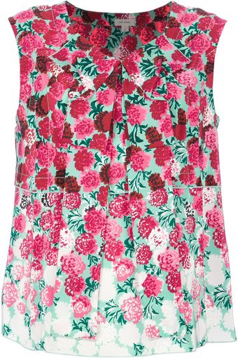Marc Jacobs Sleeveless Floral Print Shirt - Lyst