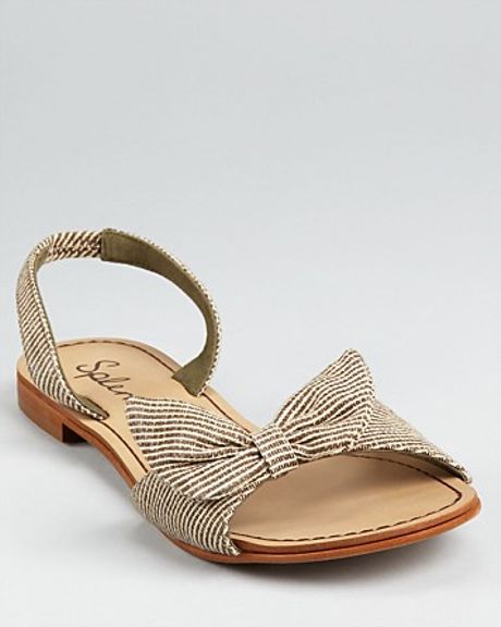Splendid Sandals Cancun Bow Flat in Beige (coconut canvas) | Lyst