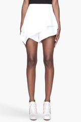 Givenchy White Assymetrical Cady Hybrid Shorts