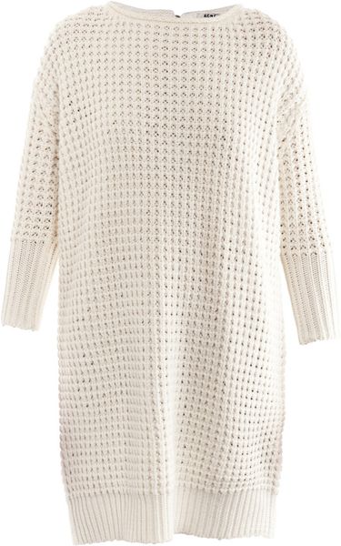 Acne Shore Waffle Oversized Sweater in Beige (cream) - Lyst