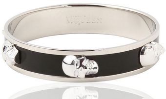 Alexander McQueen Enamel and Brass 3d Skull Bracelet - Lyst