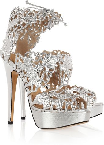 Charlotte Olympia Belinda Cutout Leather Sandals - Lyst
