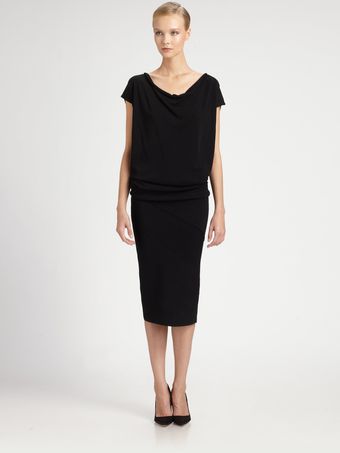 Donna Karan New York Drape Front Dress - Lyst