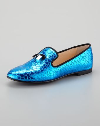 Giuseppe Zanotti Snake Print Smoking Slipper - Lyst