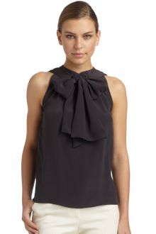 Moschino Silk Bow Neck Blouse - Lyst