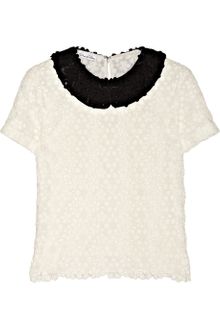 Oscar de la Renta Sequin Embellished Blouse - Lyst