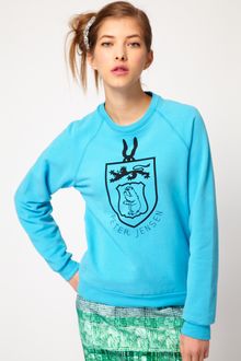 Peter Jensen College Sweatshirt in Brushed Cotton - Lyst