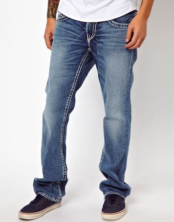 True Religion Jeans Ricky Super T Straight Fit Flap Pocket Light Wash - Lyst