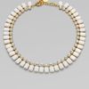 Vionnet Crystal Accented Bib Necklace in White - Lyst