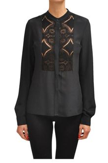Amen Silk Blouse with Macramé Lace - Lyst