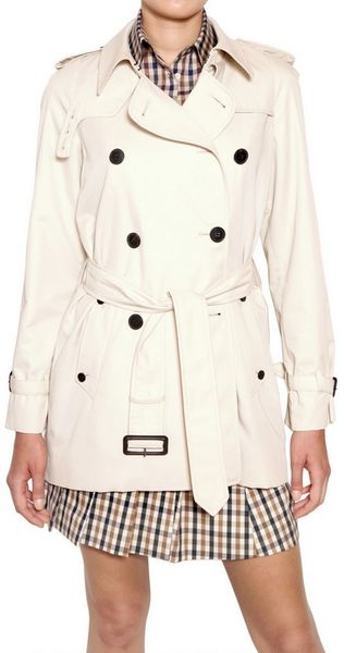 Aquascutum Techno Cotton Short Trench Coat - Lyst