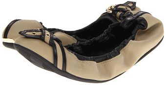 Burberry Cotton Gabardine Belted Ballerinas - Lyst