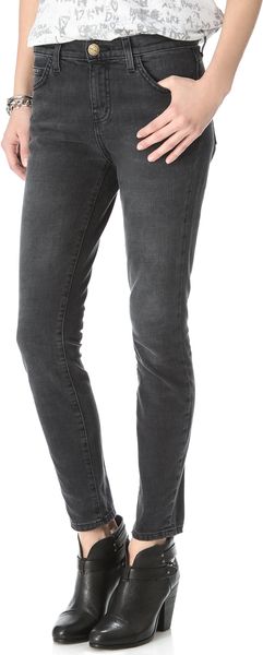 Current/Elliott High Waisted Cropped Skinny Jeans - Lyst