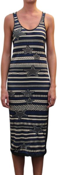 Laneus Jacquard Dress with Stars - Lyst