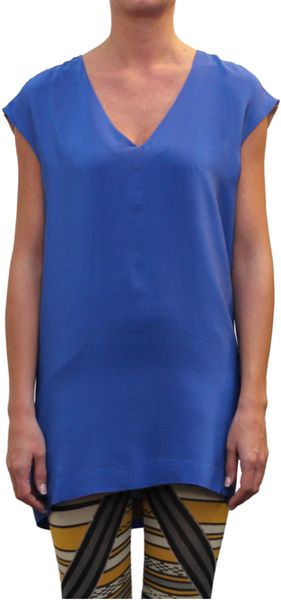 Laneus Oversized Top in Silk Crepe - Lyst