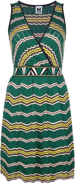M Missoni Vneck Knit Dress - Lyst
