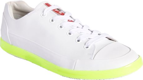 yellow patent leather prada sneakers