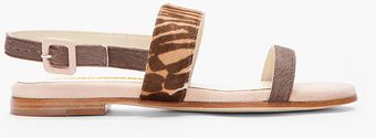 Rupert Sanderson Beige Tajo Coco Jungle Ponyhair Sandals - Lyst