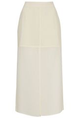 Topshop Cream Sheer Split Maxi Skirt