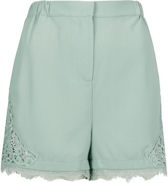 Topshop Crochet Side Panel Shorts - Lyst