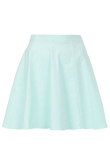 Topshop Mint Baby Cord Skater Skirt - Lyst