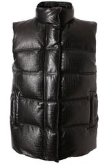  Crocodile Embossed Leather Gilet