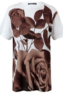 Christopher Kane Rose Printed Cotton Tshirt - Lyst