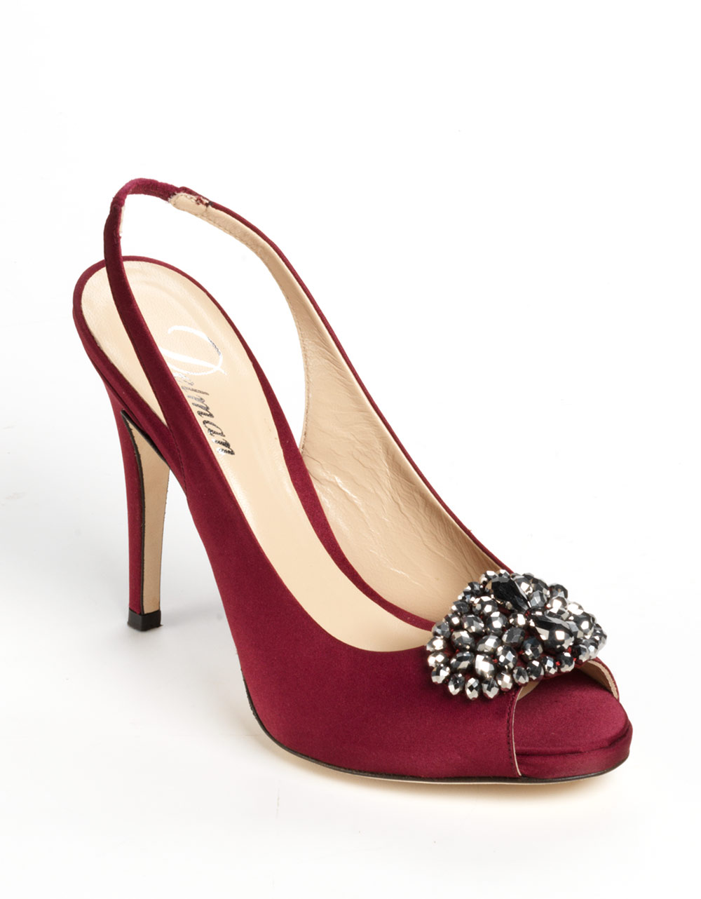 satin embellished heels
