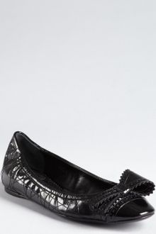Dior Patent Leather Bow Detail Flats - Lyst