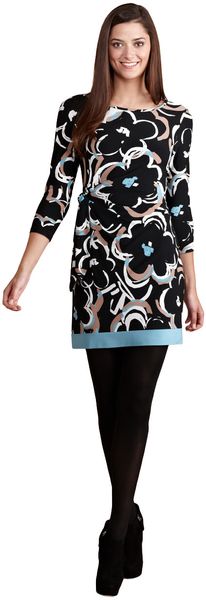 Donna Morgan Three-Quarter Sleeve Side Tie Dress - Lyst
