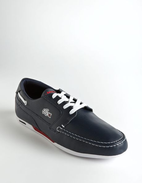 Lacoste Dreyfus Leather Boat Shoes in for Men (blue/white