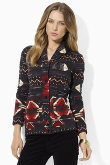 Lauren by Ralph Lauren Fleece Shawl Collar Cardigan - Lyst