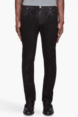 Maison Martin Margiela Black Coated Slim Jeans