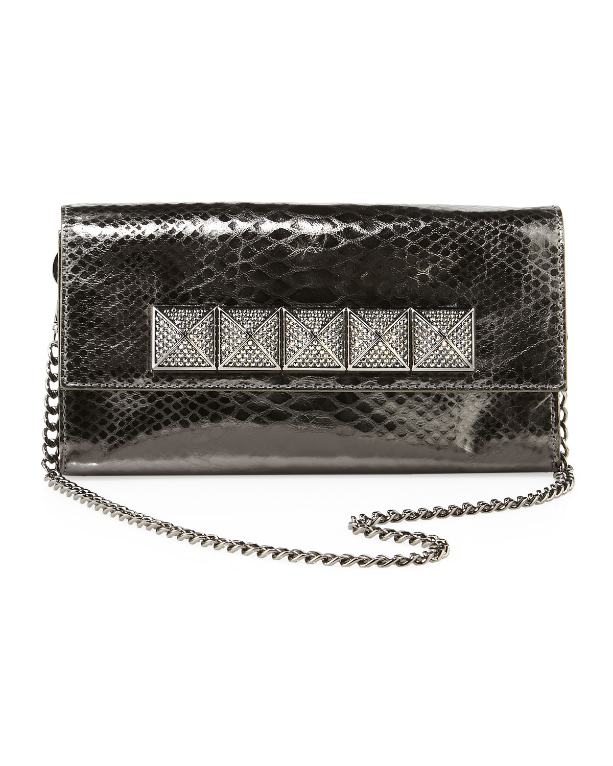 gunmetal clutch bag