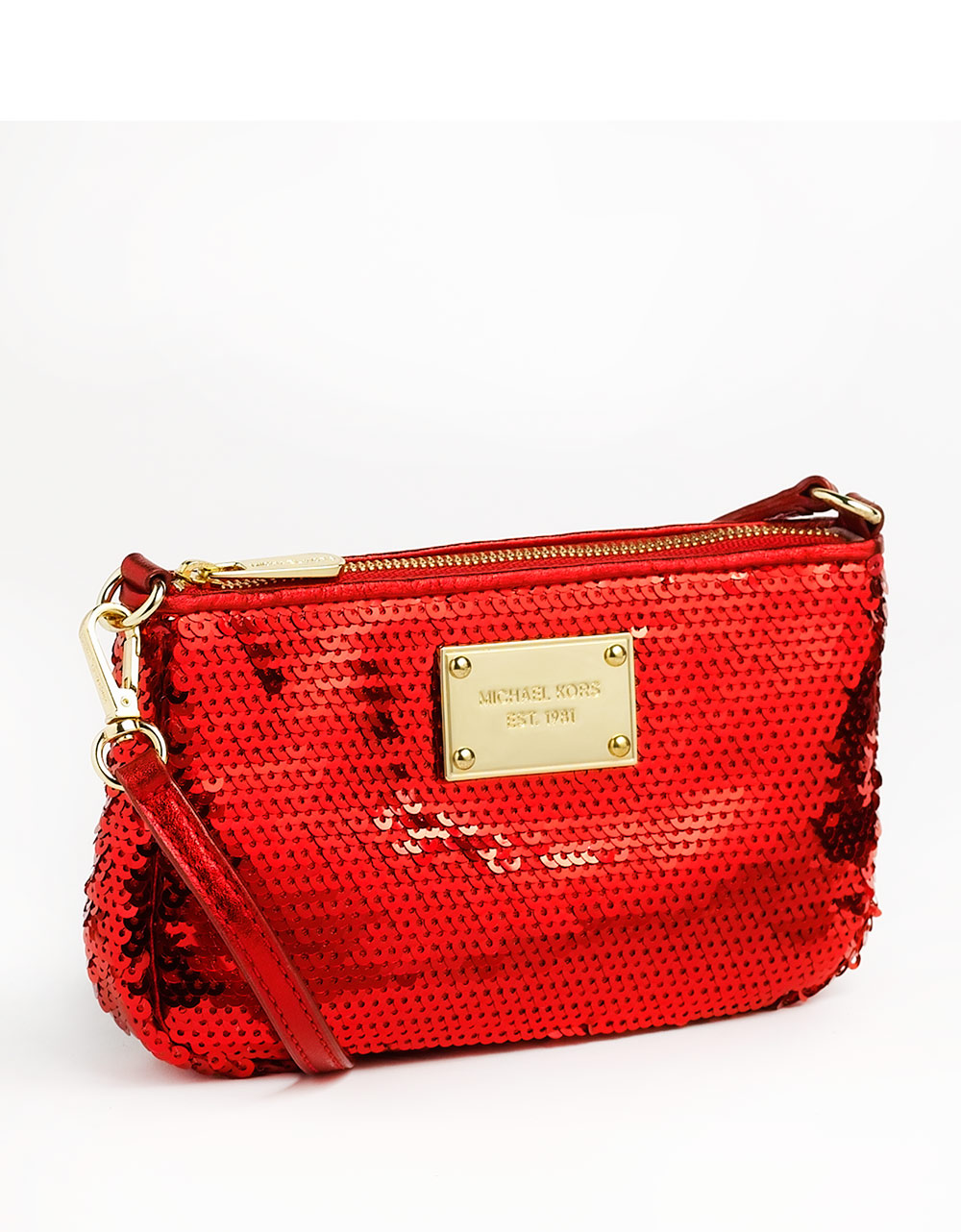 michael kors red sequin purse