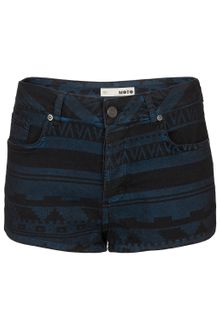 Moto Navy Aztec Hotpants - Lyst