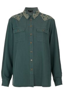 Topshop Aztec Stud Military Shirt - Lyst